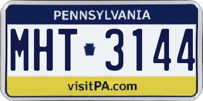 PA license plate MHT3144