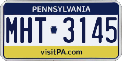 PA license plate MHT3145