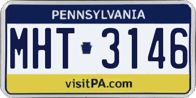 PA license plate MHT3146