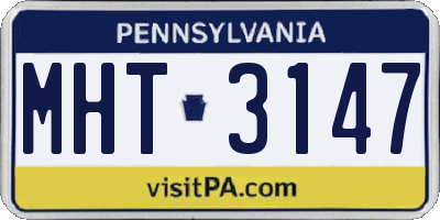PA license plate MHT3147