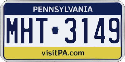 PA license plate MHT3149