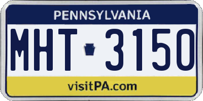 PA license plate MHT3150