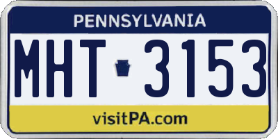 PA license plate MHT3153