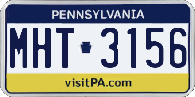 PA license plate MHT3156