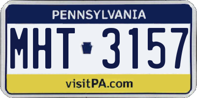 PA license plate MHT3157