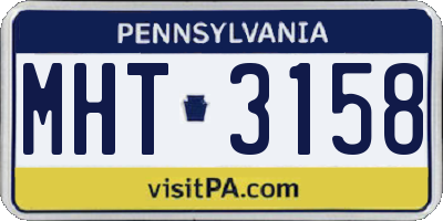 PA license plate MHT3158