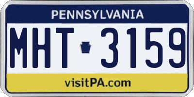 PA license plate MHT3159