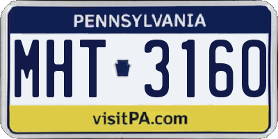 PA license plate MHT3160