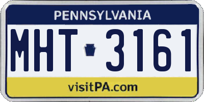 PA license plate MHT3161
