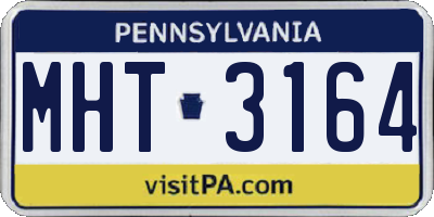 PA license plate MHT3164