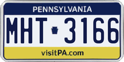 PA license plate MHT3166