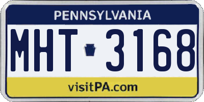 PA license plate MHT3168