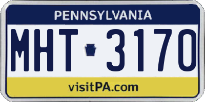 PA license plate MHT3170