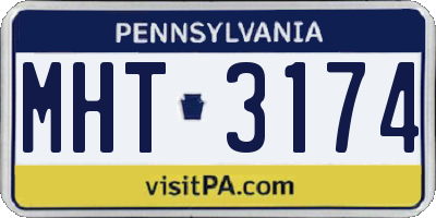 PA license plate MHT3174