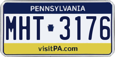 PA license plate MHT3176