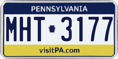 PA license plate MHT3177