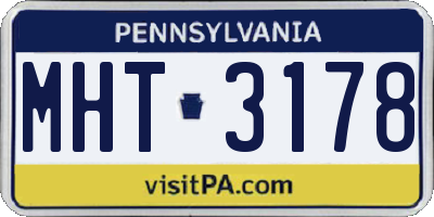 PA license plate MHT3178