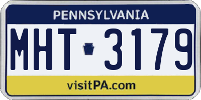 PA license plate MHT3179