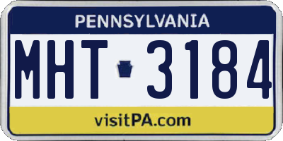 PA license plate MHT3184