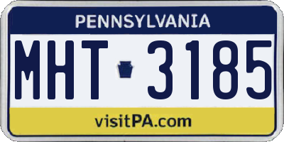PA license plate MHT3185