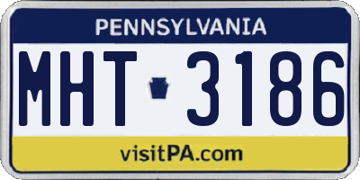 PA license plate MHT3186