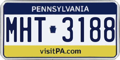 PA license plate MHT3188