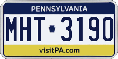 PA license plate MHT3190