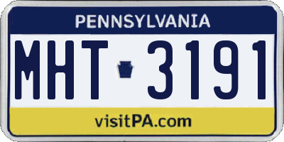 PA license plate MHT3191