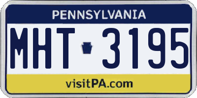 PA license plate MHT3195