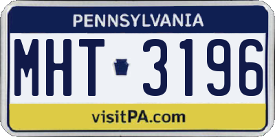 PA license plate MHT3196
