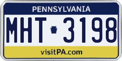PA license plate MHT3198