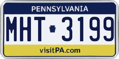 PA license plate MHT3199