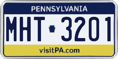 PA license plate MHT3201