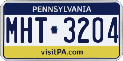 PA license plate MHT3204
