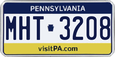 PA license plate MHT3208