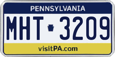 PA license plate MHT3209