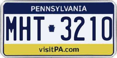 PA license plate MHT3210
