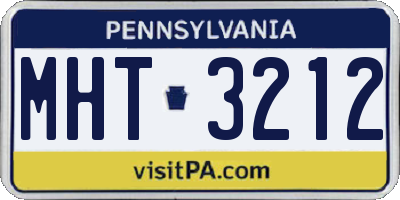 PA license plate MHT3212