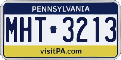 PA license plate MHT3213