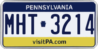 PA license plate MHT3214