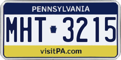 PA license plate MHT3215