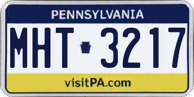 PA license plate MHT3217