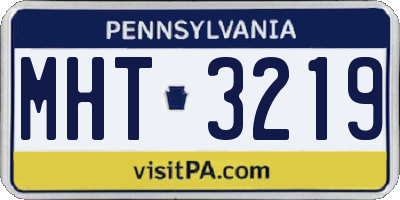 PA license plate MHT3219