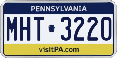 PA license plate MHT3220
