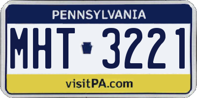 PA license plate MHT3221