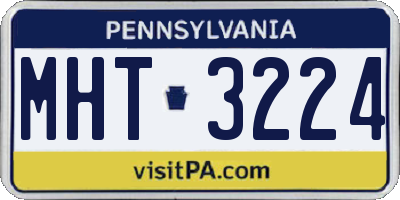 PA license plate MHT3224
