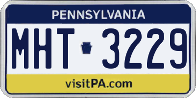 PA license plate MHT3229
