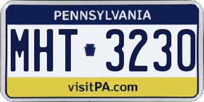 PA license plate MHT3230