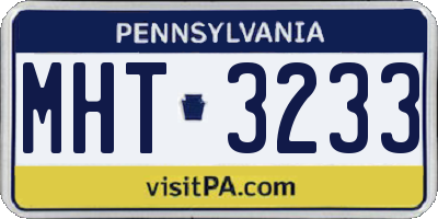 PA license plate MHT3233