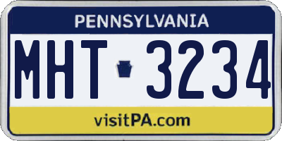 PA license plate MHT3234